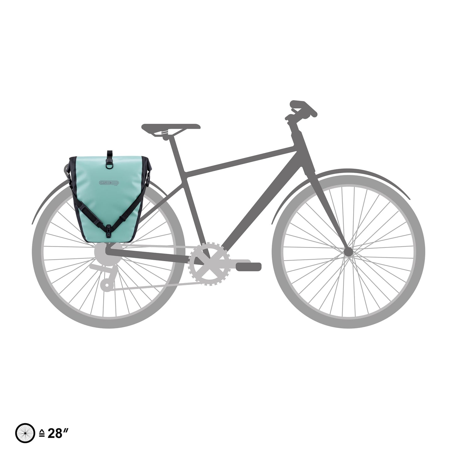 BackRoll – sacoche de porte-bagages imperméable QL2.1 roll‑top Lagoon - black