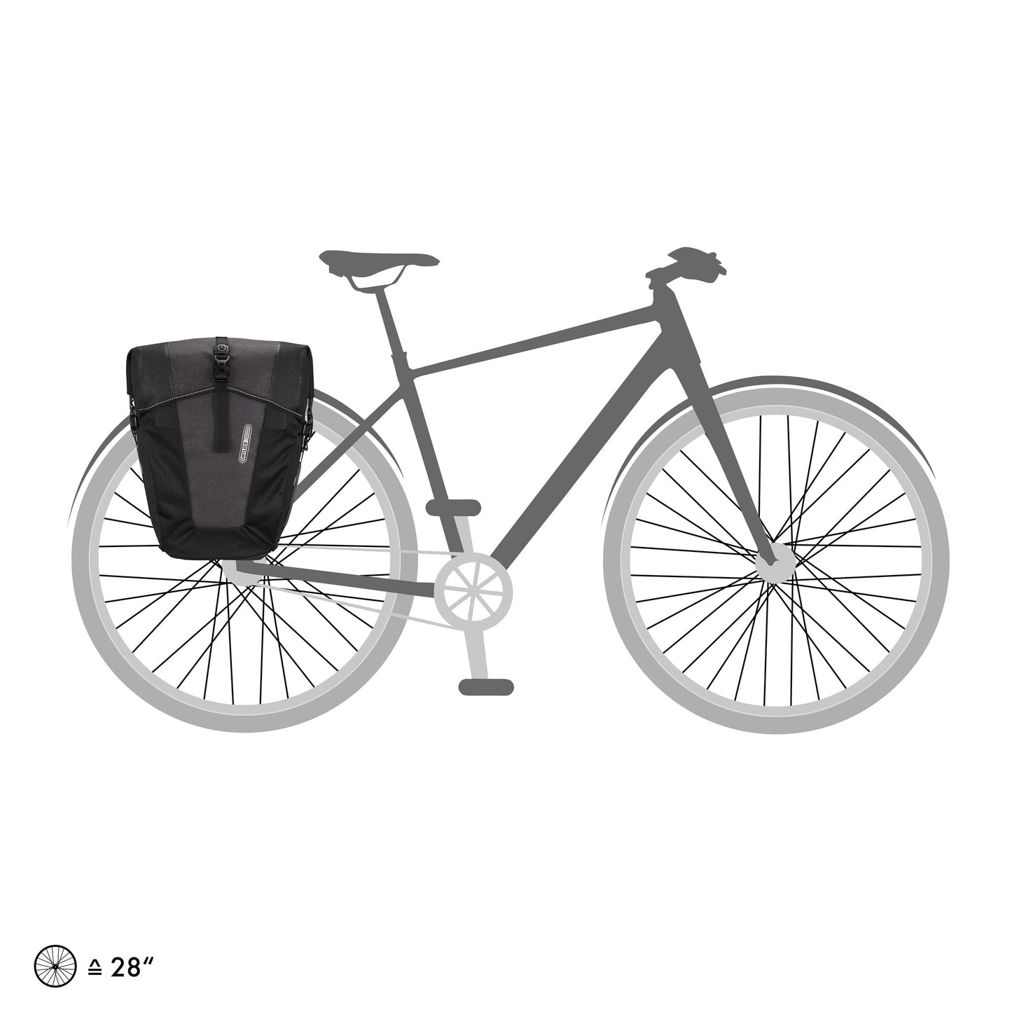 BackRoll : sacoche de porte-bagages QL2.1 roll‑top – Granite - black