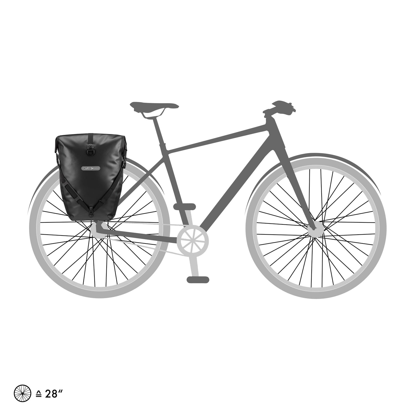 Sacoche de porte-bagages BackRoll | imperméable QL2.1 roll‑top Asphalt - black