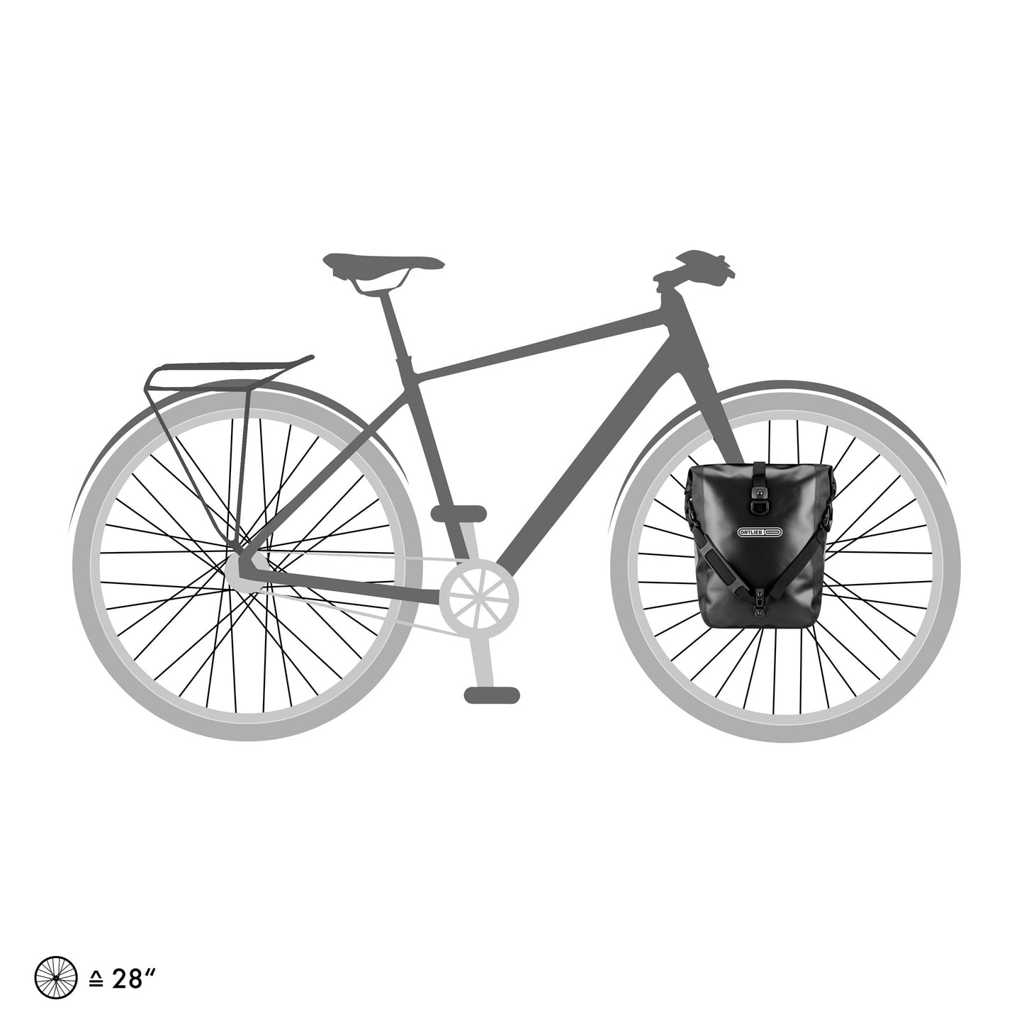 SportRoll : sacoche de porte-bagages QL2.1 roll‑top – Noir