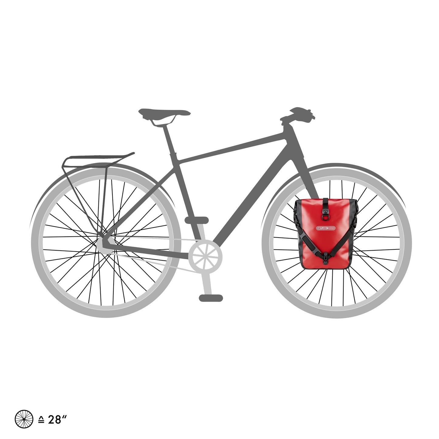 SportRoll : sacoche de porte-bagages QL2.1 roll‑top – Noir