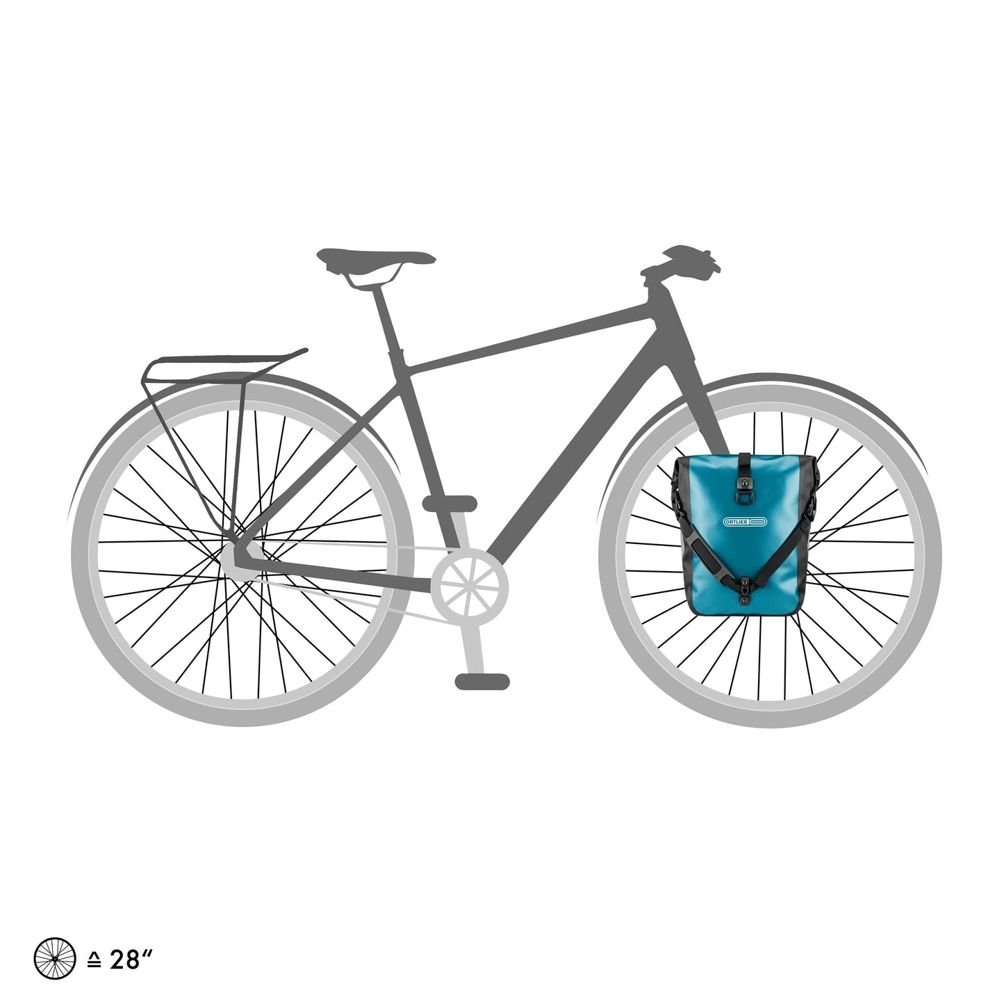 SportRoll : sacoche de porte-bagages QL2.1 roll‑top – Noir