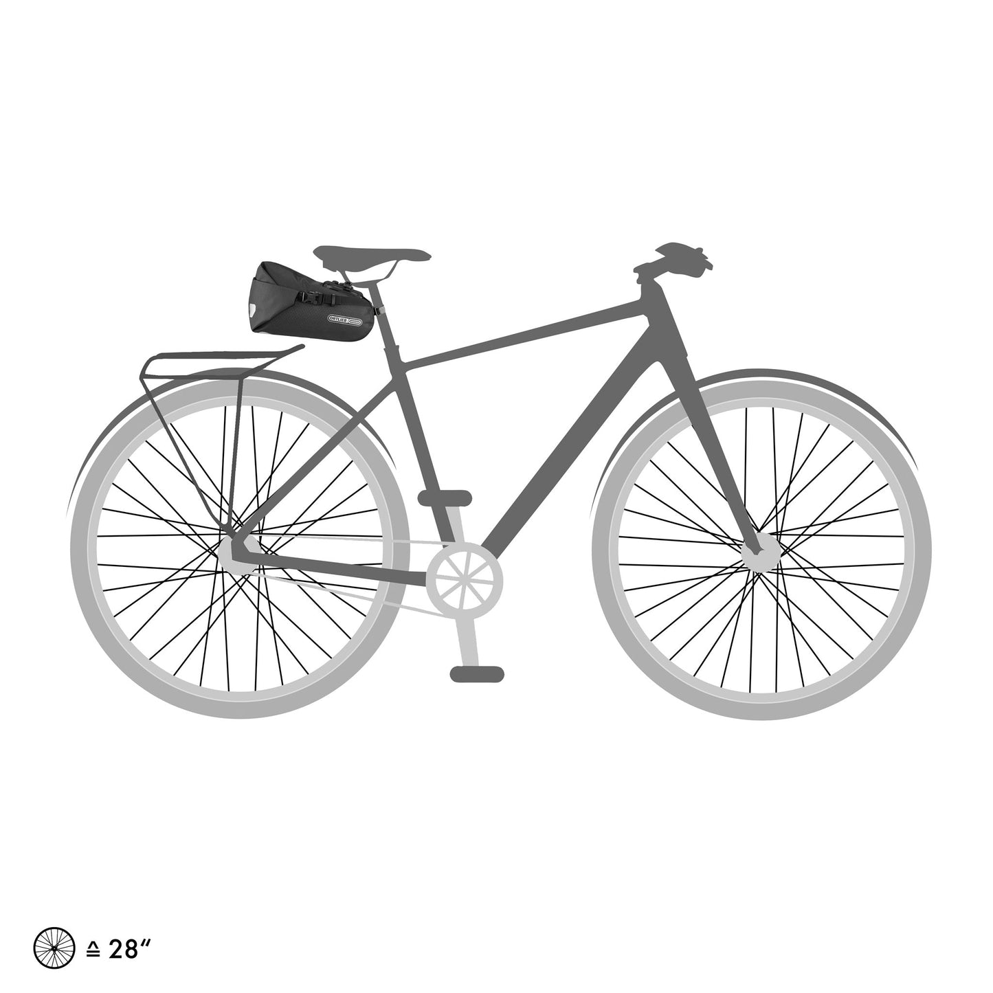 Sac de selle Saddle | imperméable roll‑top Black matt