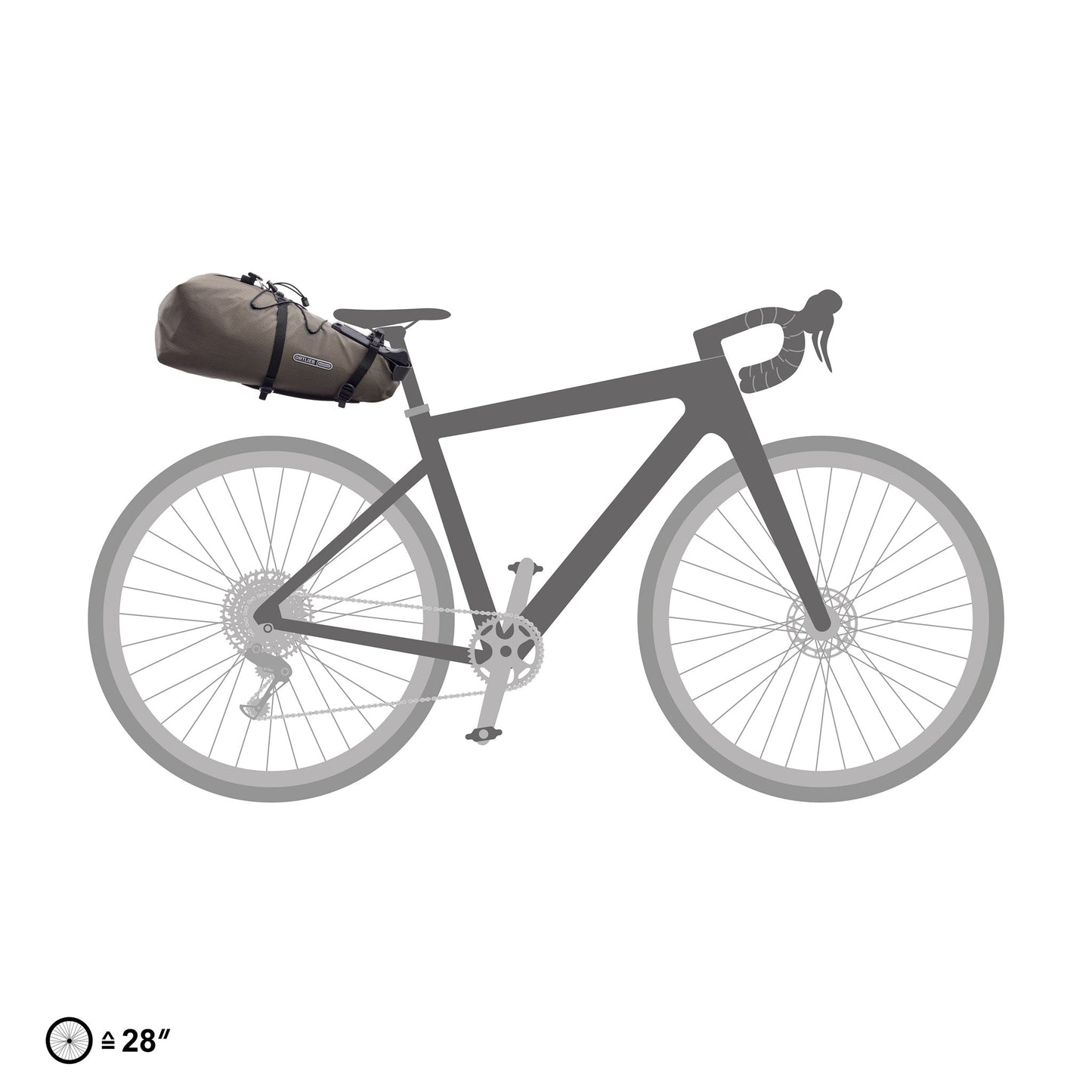 Sac de selle Sable foncé – SeatPack roll‑top