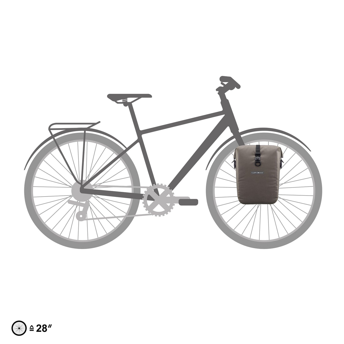 Sacoche de porte-bagages Gravel | imperméable QL2.1 roll‑top Sable foncé