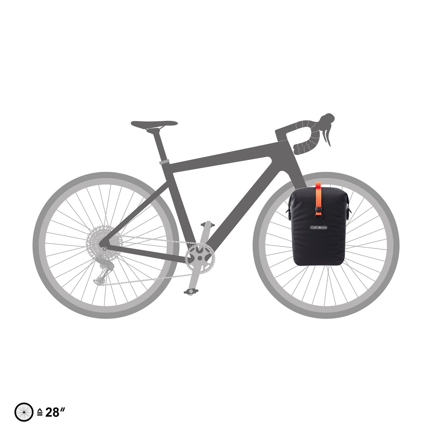 Sacoche de porte-bagages Black matt – Gravel Single imperméable QL3.1 roll‑top