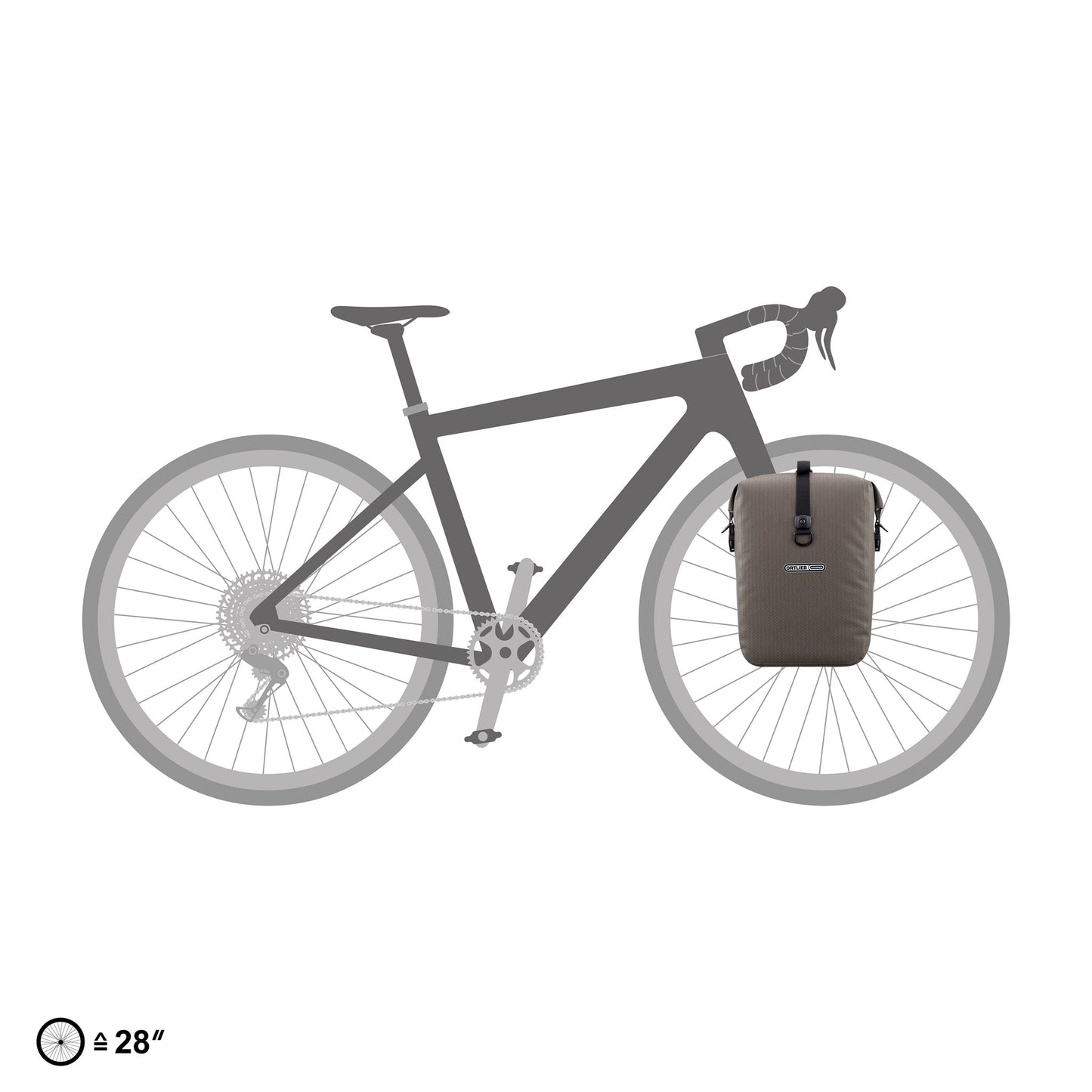 Sacoche de porte-bagages Black matt – Gravel Single imperméable QL3.1 roll‑top