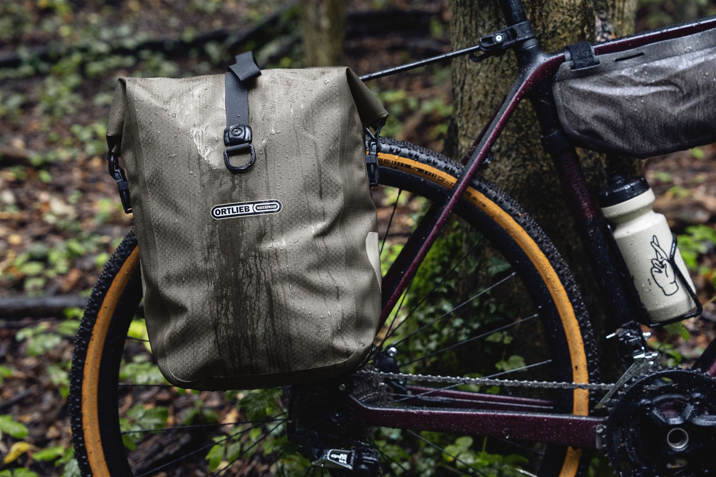 Sacoche de porte-bagages Black matt – Gravel Single imperméable QL3.1 roll‑top