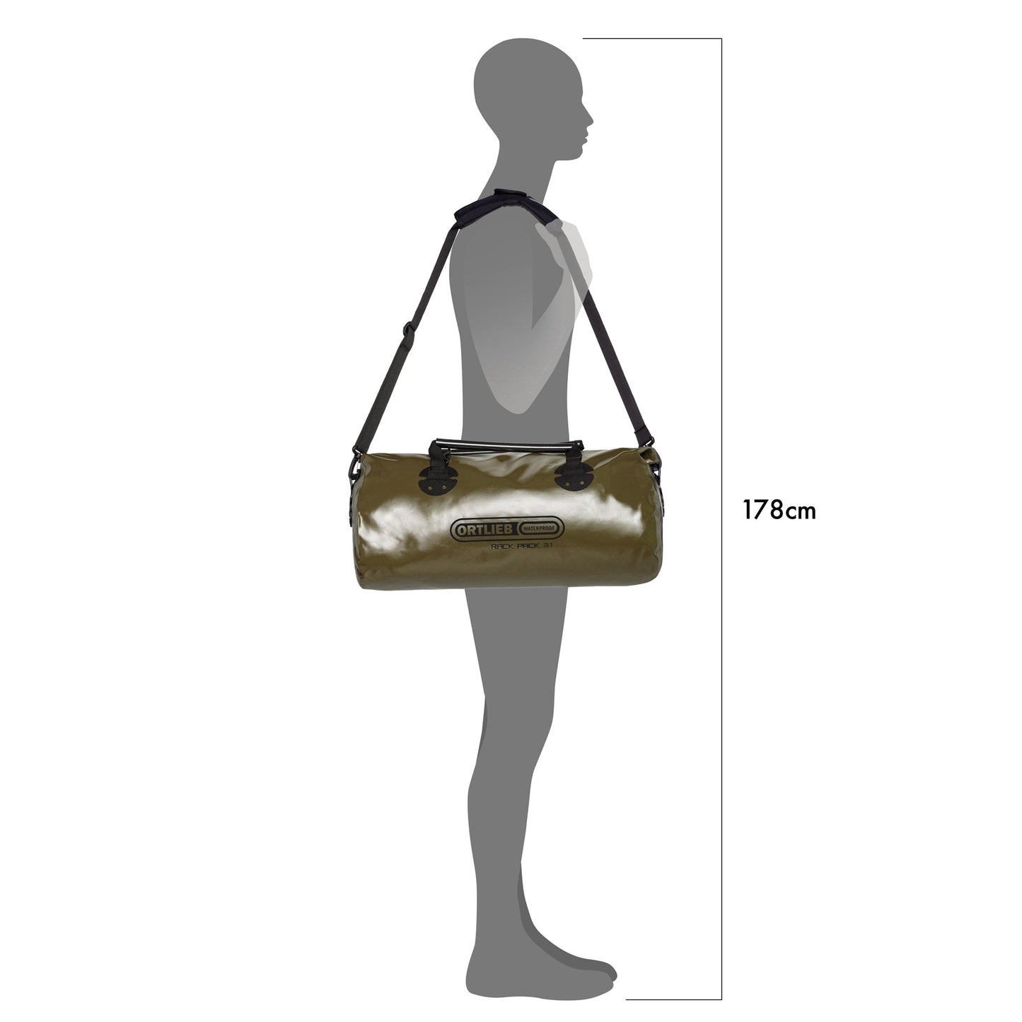 Édition imperméable roll‑top RackPack – sac Vert olive