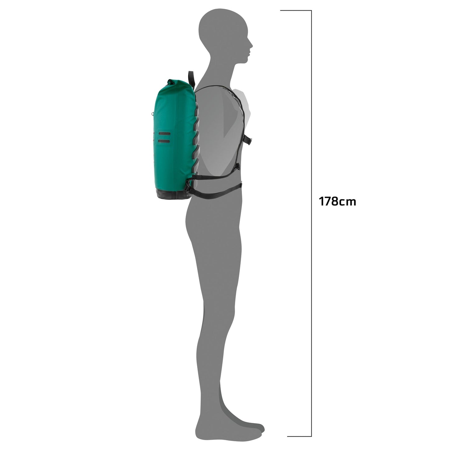Commuter Daypack – sac à dos imperméable roll‑top urbain Atlantis green