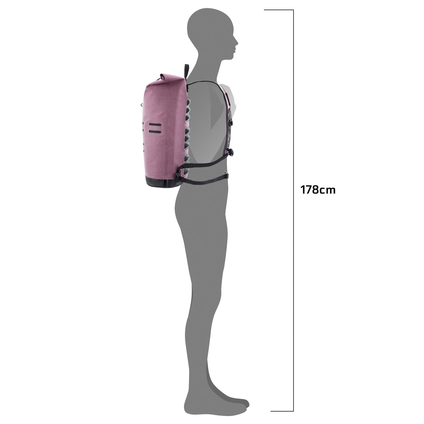 Édition imperméable roll‑top urbain Commuter Daypack – sac à dos Ash rose