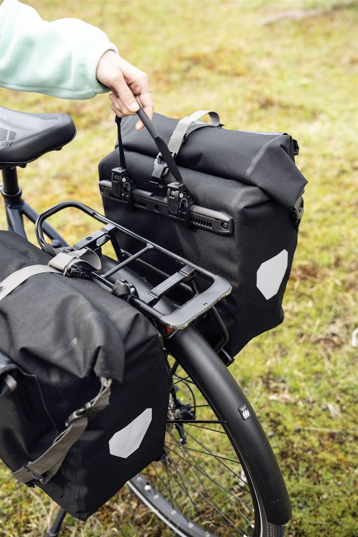 BackRoll sacoche de porte-bagages Denim (imperméable QL2.1 roll‑top)