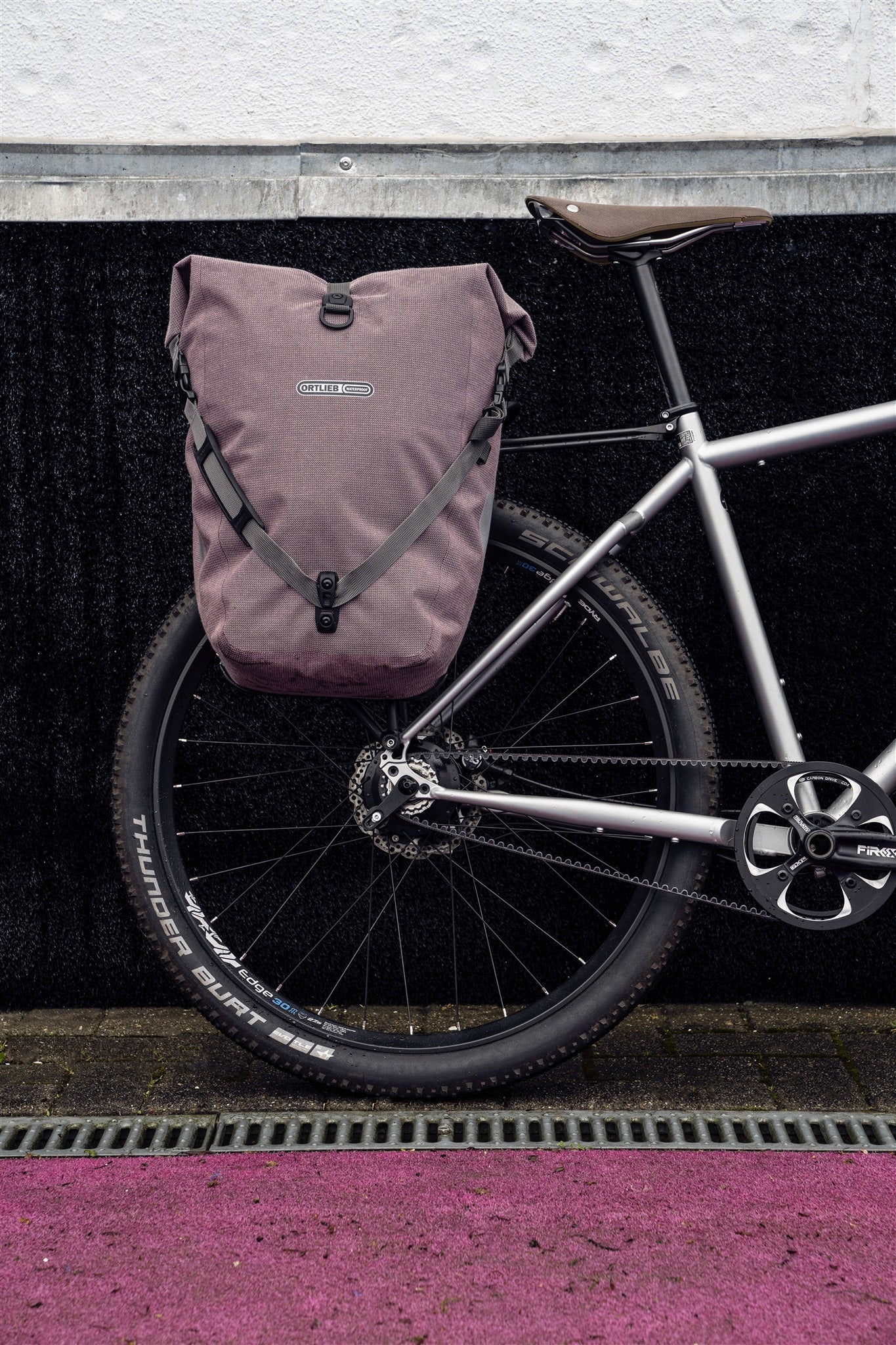 Sacoche de porte-bagages Ash rose – BackRoll imperméable QL3.1 QL2.1 roll‑top urbain