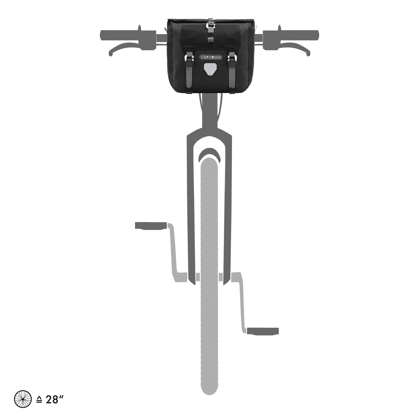 Handlebar : sacoche de guidon roll‑top – Noir