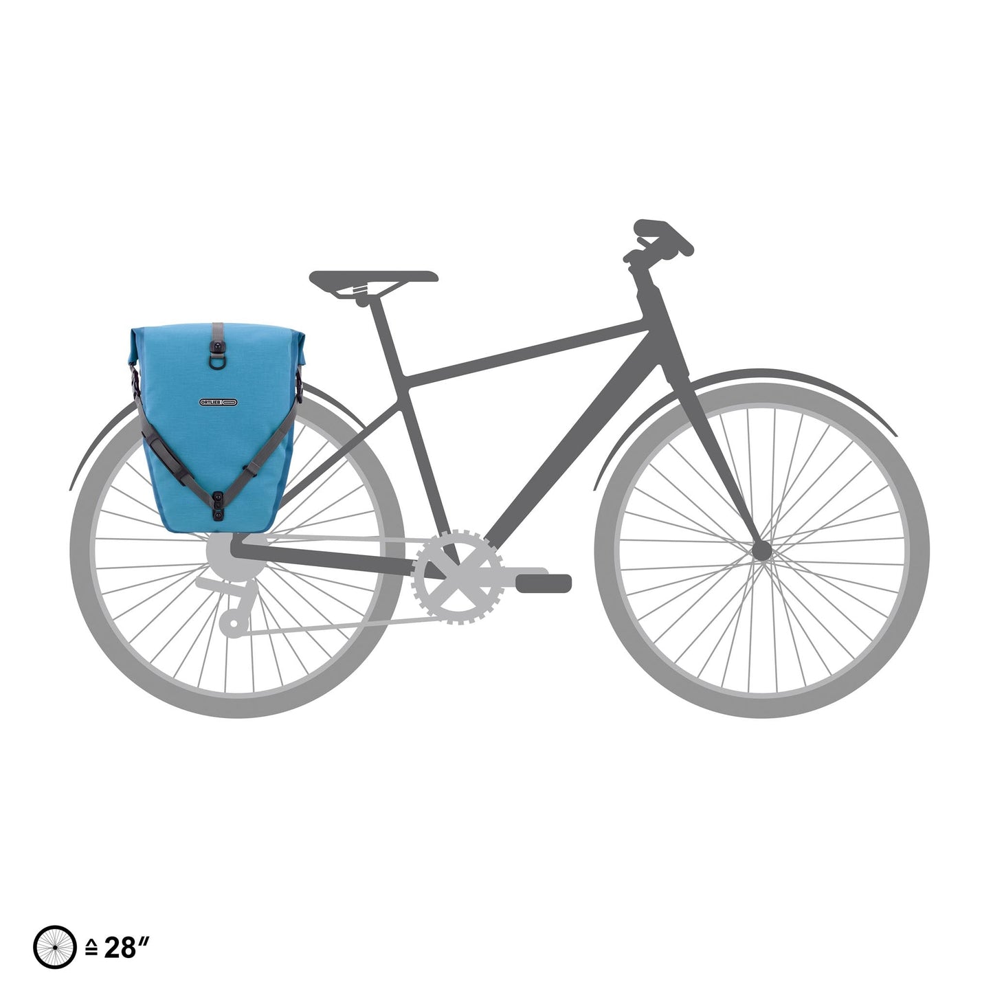 Édition imperméable QL2.1 roll‑top BackRoll – sacoche de porte-bagages Dusk blue - denim