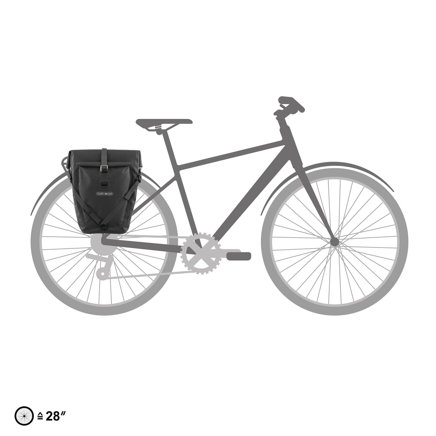 BackRoll sacoche de porte-bagages Denim (imperméable QL2.1 roll‑top)