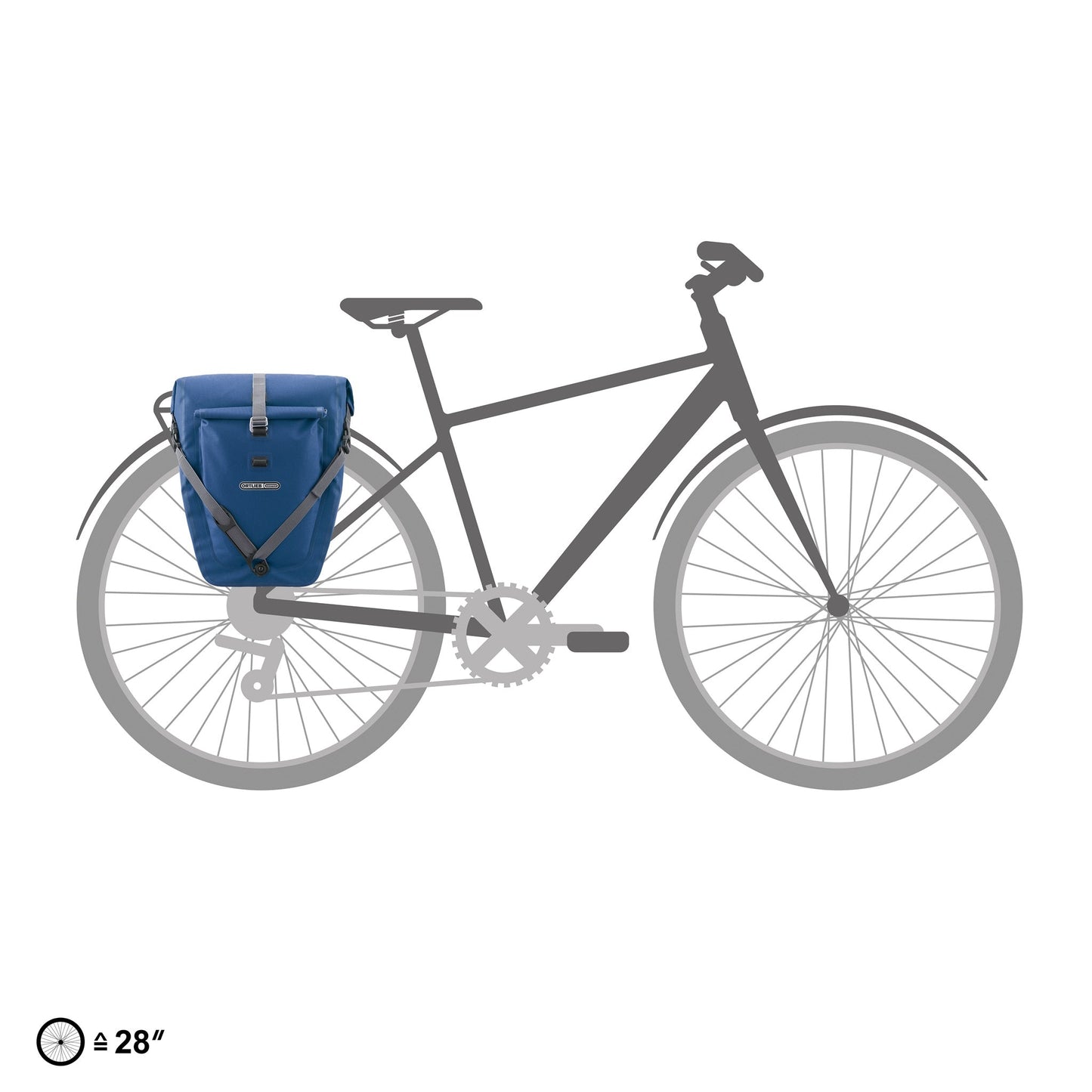 BackRoll sacoche de porte-bagages Denim (imperméable QL2.1 roll‑top)