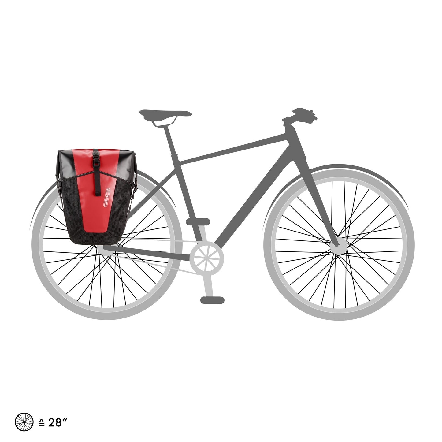 Édition imperméable QL2.1 roll‑top BackRoll – sacoche de porte-bagages Red - black