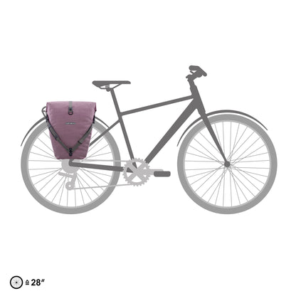 Sacoche de porte-bagages Ash rose – BackRoll imperméable QL3.1 QL2.1 roll‑top urbain