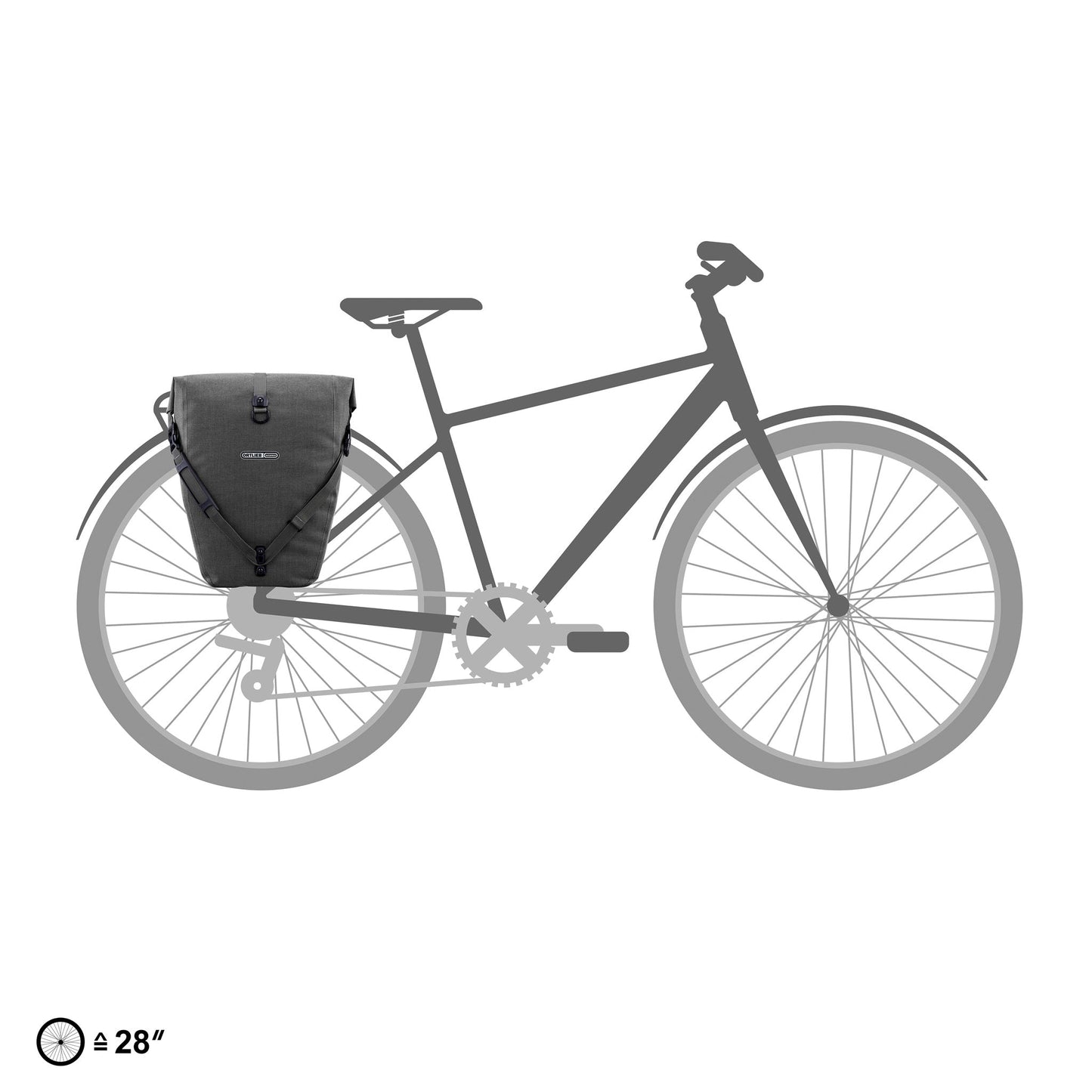 Sacoche de porte-bagages Ash rose – BackRoll imperméable QL3.1 QL2.1 roll‑top urbain