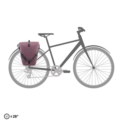 Sacoche de porte-bagages Ash rose – BackRoll imperméable QL3.1 QL2.1 roll‑top urbain