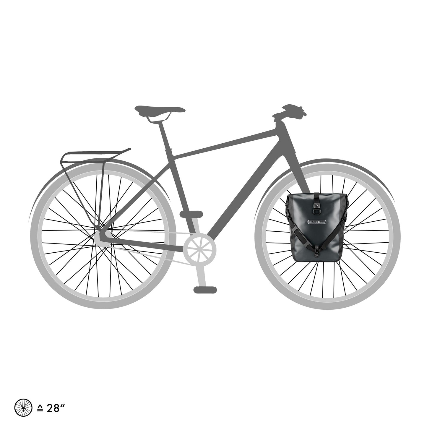 SportRoll : sacoche de porte-bagages QL2.1 roll‑top – Noir