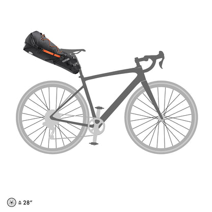SeatPack : sac de selle imperméable roll‑top – Black matt