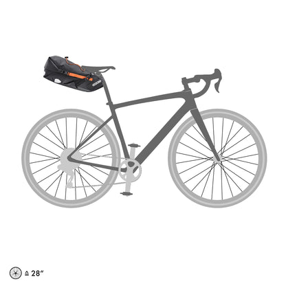 SeatPack : sac de selle imperméable roll‑top – Black matt