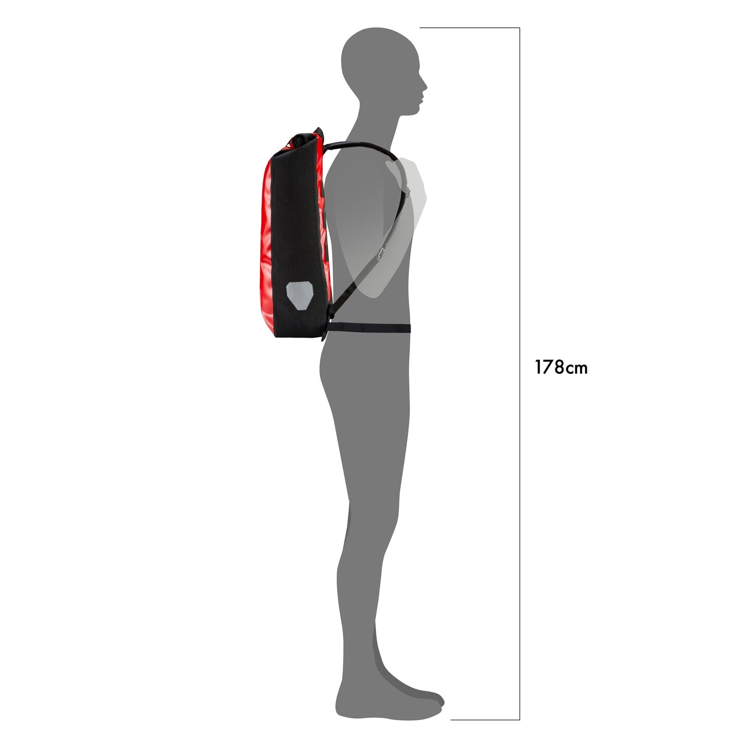 Sac à dos Messenger | roll‑top Red - black