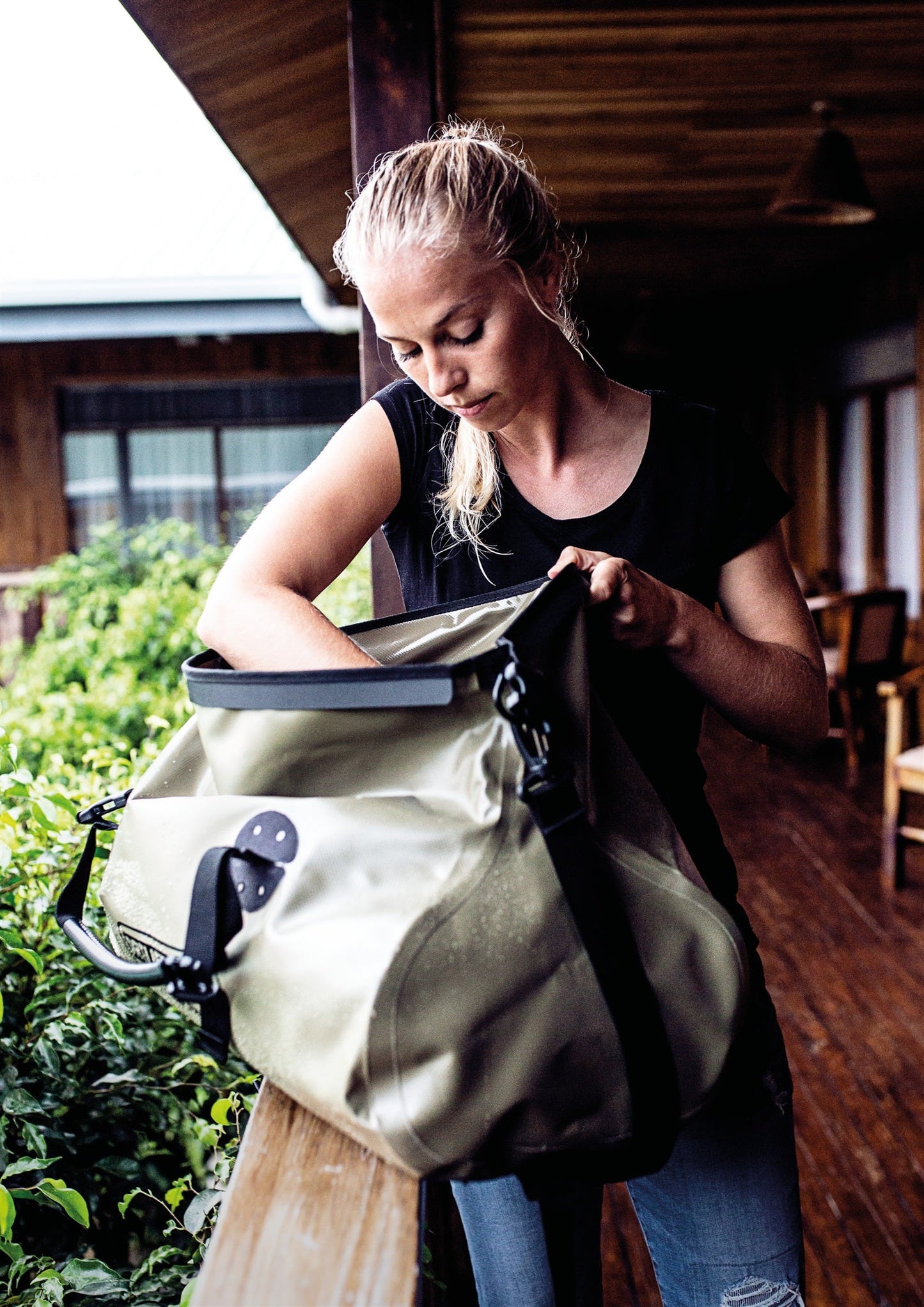 Édition imperméable roll‑top RackPack – sac Vert olive