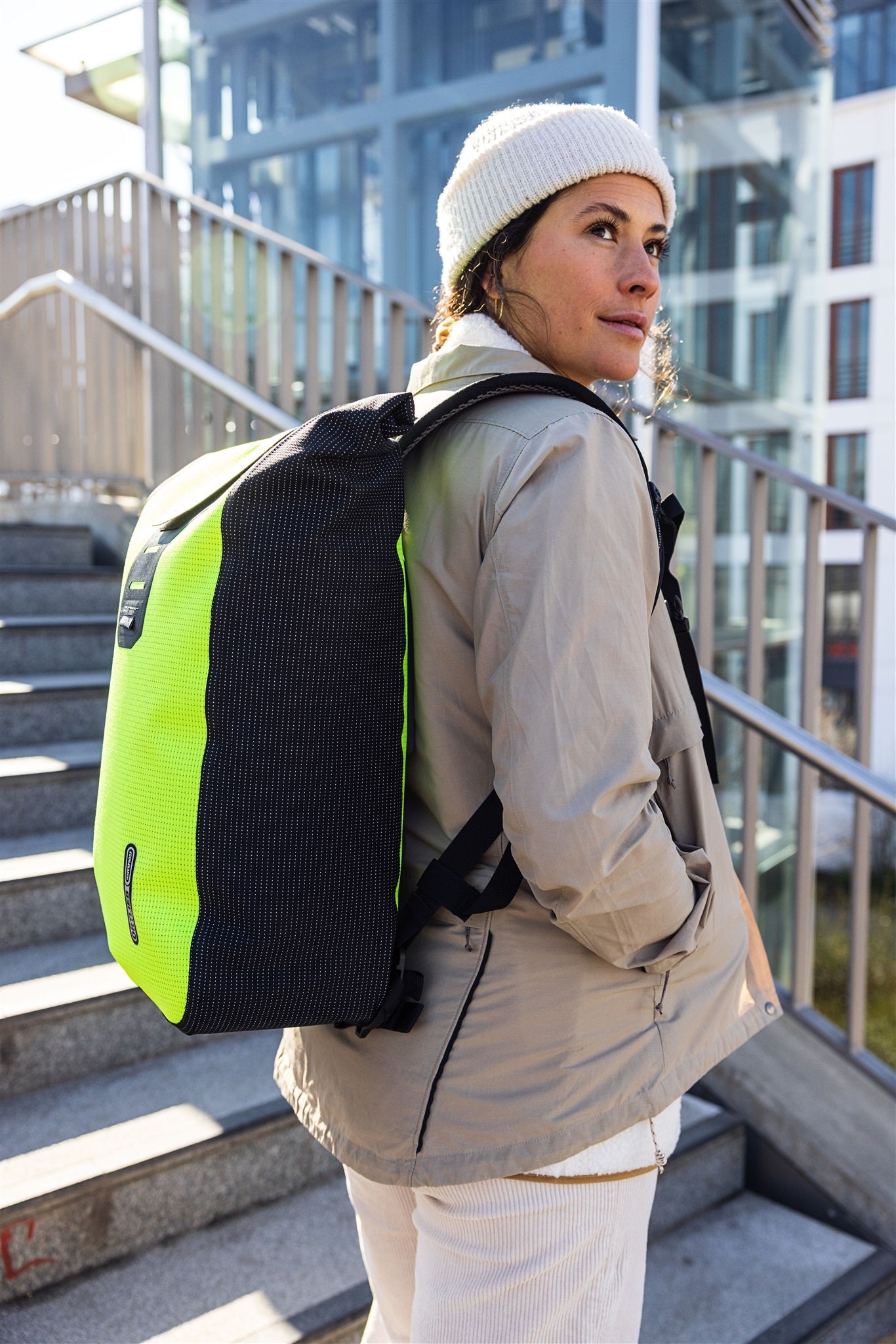 Velocity – sac à dos roll‑top urbain Neon yellow - black reflective